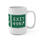 Merritt Parkway exit 49N mug - Merritt parkway and trumbull connecticut gifts and merch by Finding Connecticut 