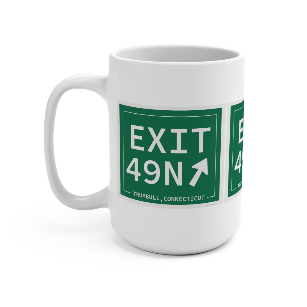Merritt Parkway exit 49N mug - Merritt parkway and trumbull connecticut gifts and merch by Finding Connecticut 