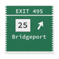Merritt Parkway exit 49S art decor - Merritt Parkway and trumbull connecticut gifts and merch by Finding Connecticut 