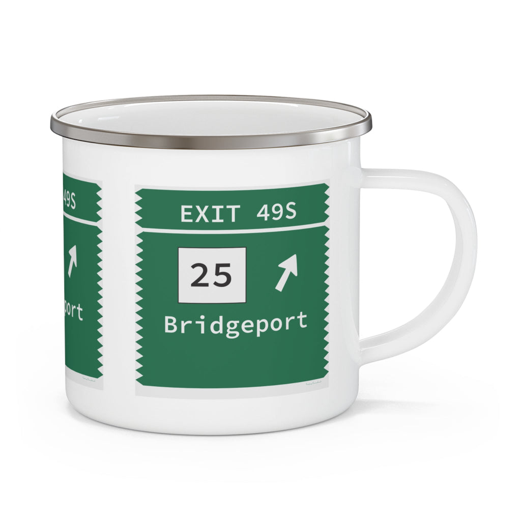 Merritt Parkway exit 49S camping mug - Merritt parkway and trumbull connecticut gifts and merch by Finding Connecticut 