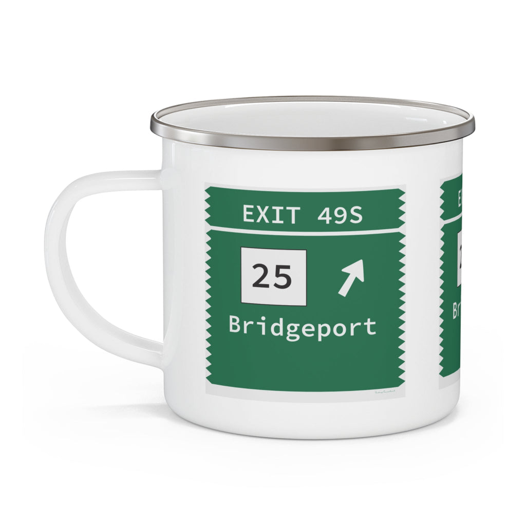 Merritt Parkway exit 49S camping mug - Merritt parkway and trumbull connecticut gifts and merch by Finding Connecticut 