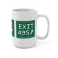 Merritt Parkway exit 49S mug - Merritt parkway and Trumbull Connecticut gifts and merch by Finding Connecticut 