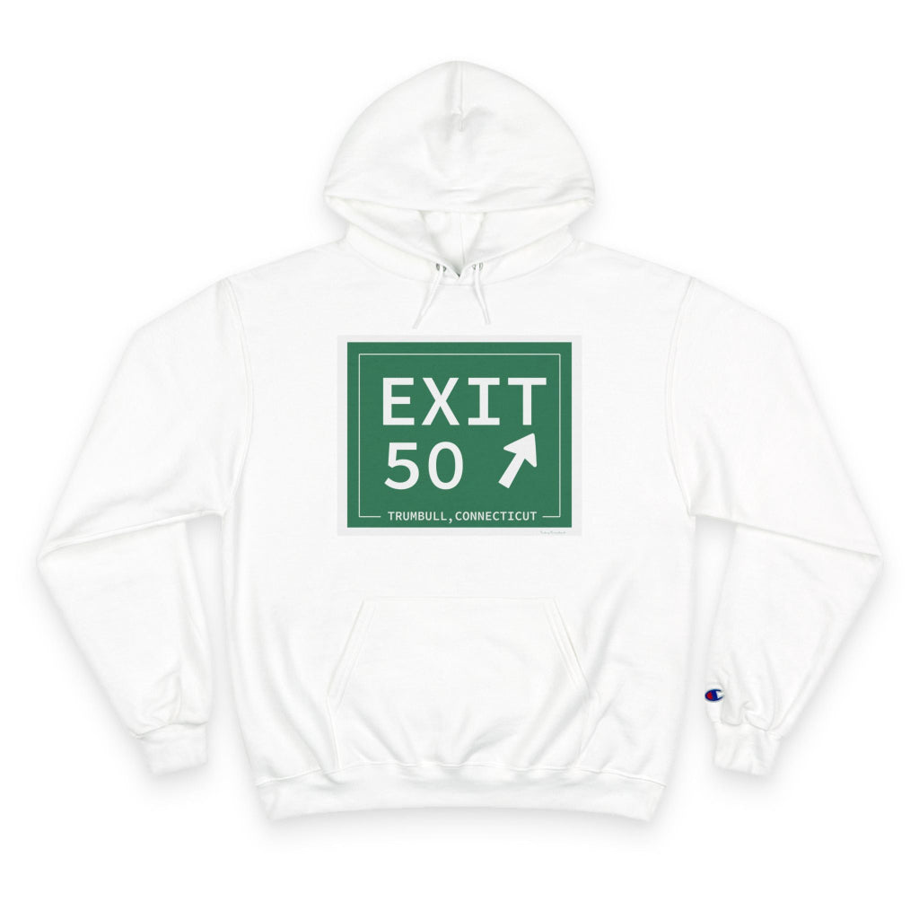 Merritt Parkway exit 50 champion hoodie sweatshirt - Merritt Parkway and trumbull connecticut gifts and merch by Finding Connecticut 