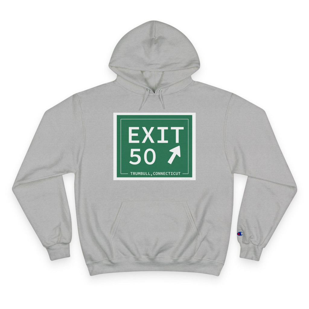 Merritt Parkway exit 50 champion hoodie sweatshirt - Merritt Parkway and trumbull connecticut gifts and merch by Finding Connecticut 