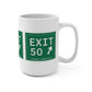 Merritt Parkway exit 50 mug - Merritt Parkway and trumbull connecticut gifts and merch by Finding Connecticut 