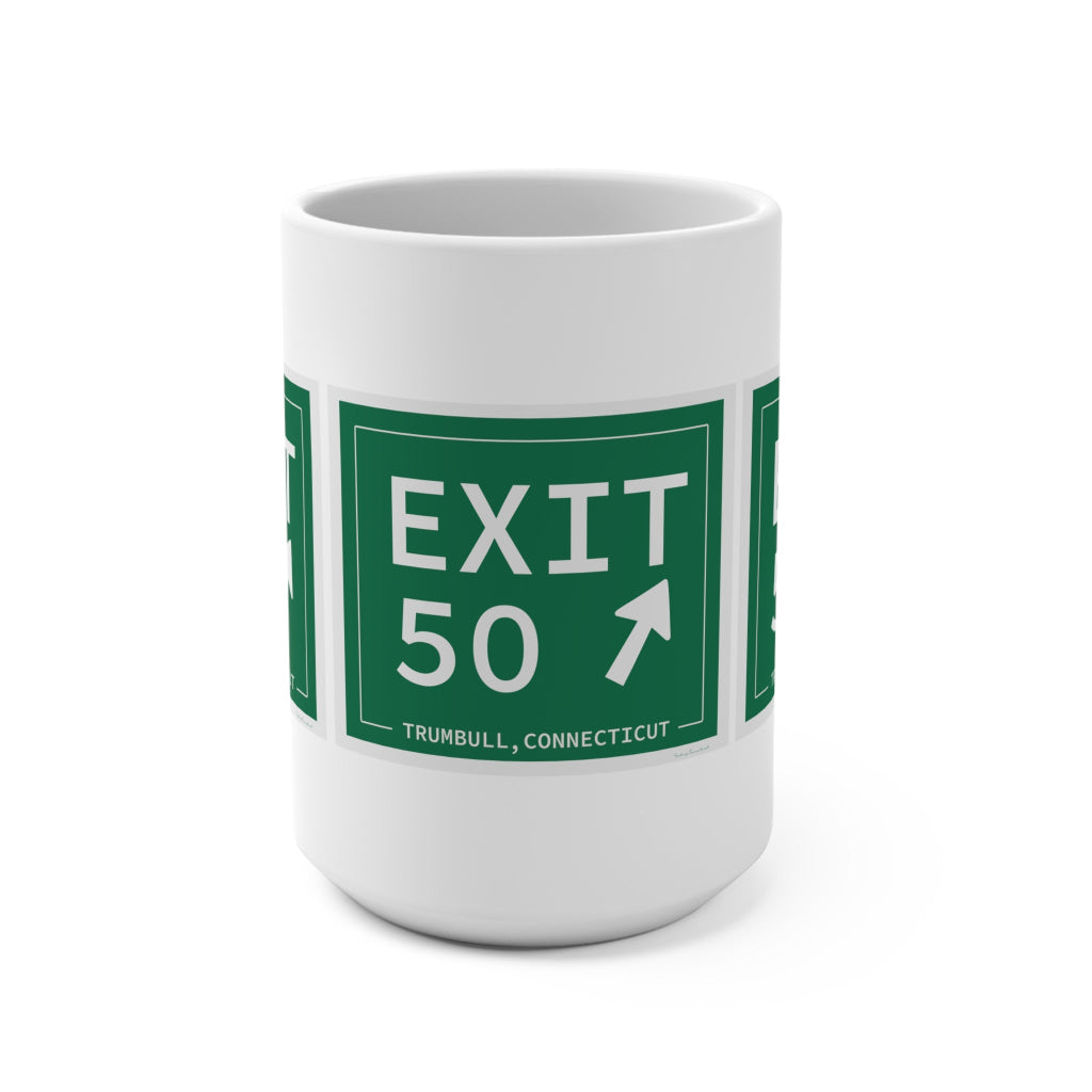 Merritt Parkway exit 50 mug - Merritt Parkway and trumbull connecticut gifts and merch by Finding Connecticut 
