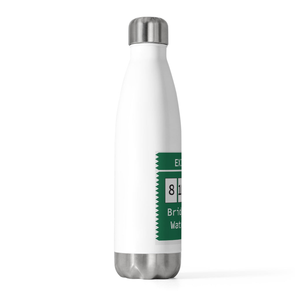 Merritt Parkway exit 52 water bottle - trumbull connecticut gifts and merch by Finding Connecticut 