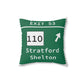Merritt Parkway exit 53 decor pillow - Stratford Connecticut gifts and merch by Finding Connecticut 