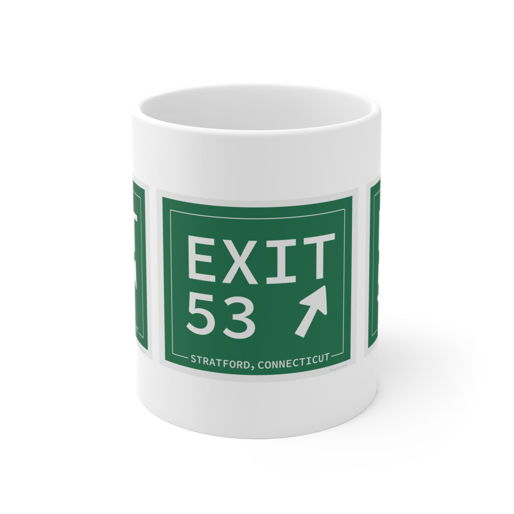 Merritt Parkway exit 53 mug - Stratford Connecticut gifts and merch by finding connecticut 
