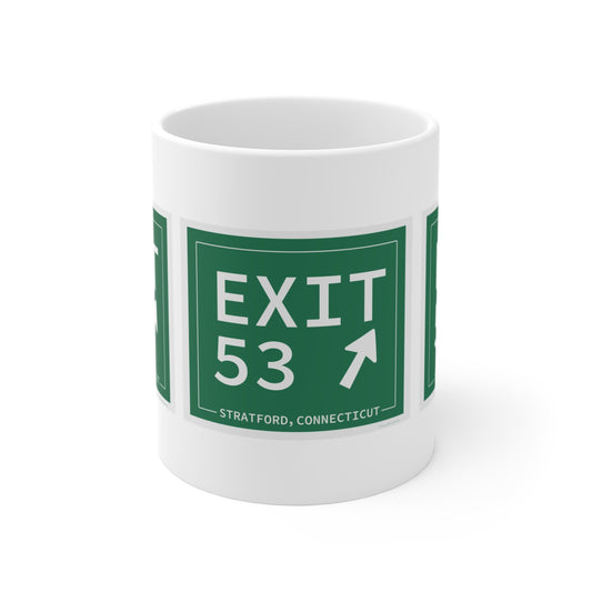 Merritt Parkway exit 53 mug - Stratford Connecticut gifts and merch by finding connecticut 