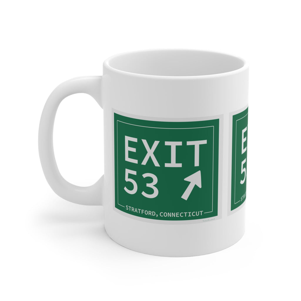 Merritt Parkway exit 53 mug - stratford connecticut gifts and merch by finding connecticut 