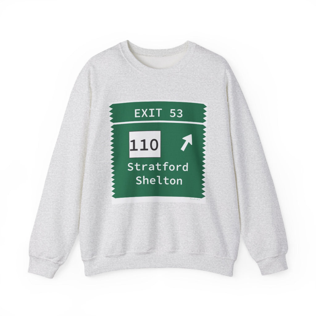 Merritt Parkway exit 53 sweatshirt -Stratford Connecticut gifts and merch by Finding Connecticut 
