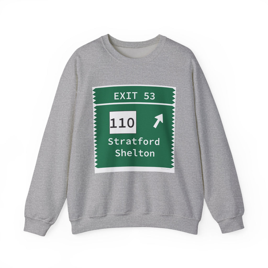 Merritt Parkway exit 53 sweatshirt -Stratford Connecticut gifts and merch by Finding Connecticut 