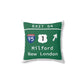 Merritt Parkway exit 54 decor pillow -Milford Connecticut gifts and merch by Finding Connecticut 