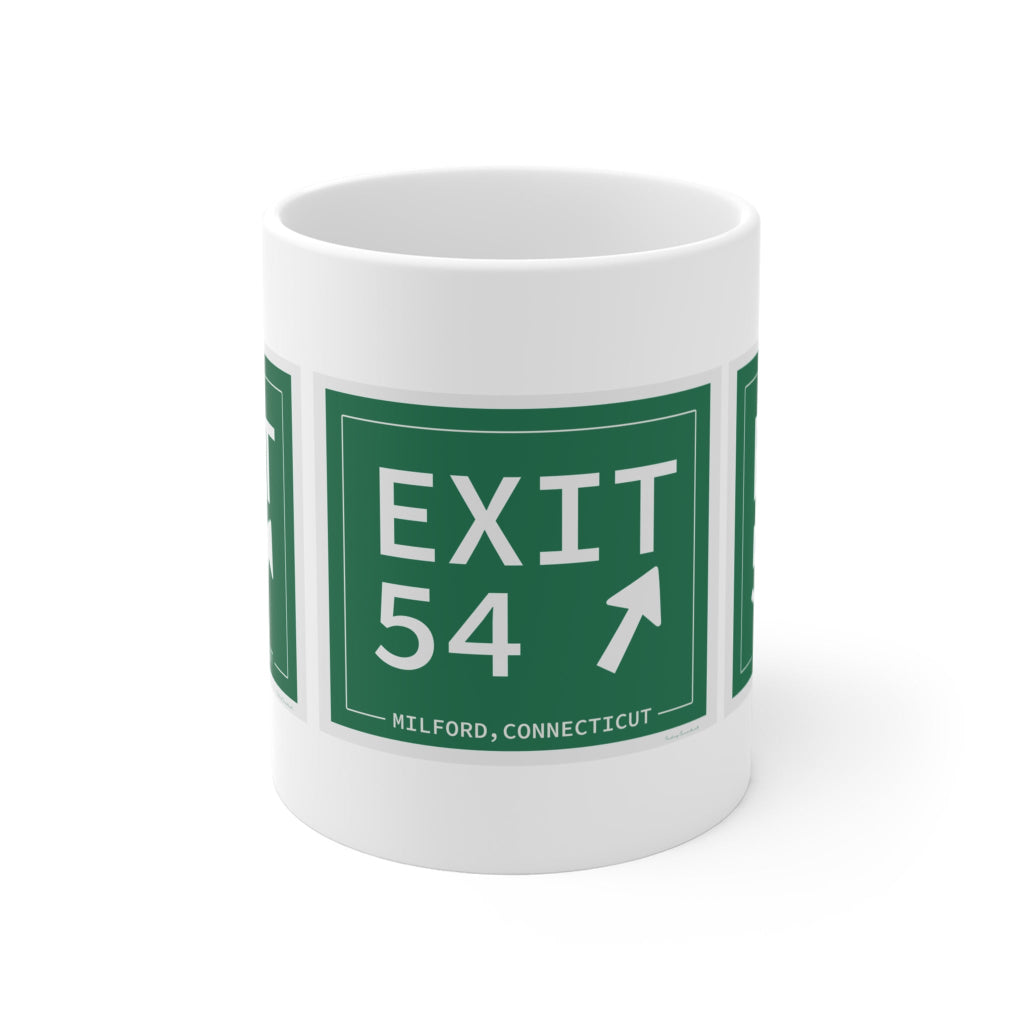 Merritt Parkway exit 54 mug - milford connecticut gifts and merch by finding connecticut 