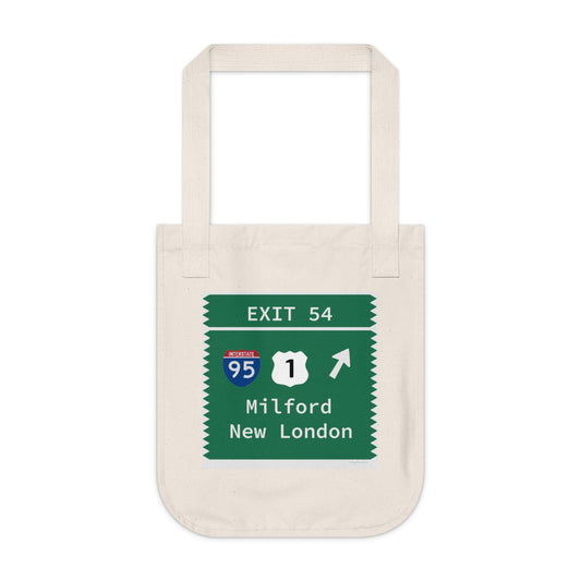 Merritt Parkway exit 54 tote bag - Milford Connecticut gifts and merch by Finding Connecticut 