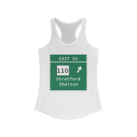 Merritt Parkway exit 54 women's tank top shirt - Stratford Connecticut gifts and merch by Finding Connecticut 