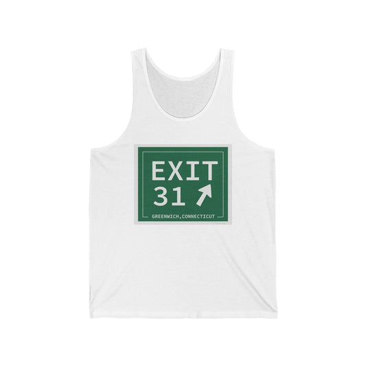 Merritt  parkway exit 31 unisex tank top  - merritt parkway and greenwich connecticut gifts and merch by Finding Connecticut 