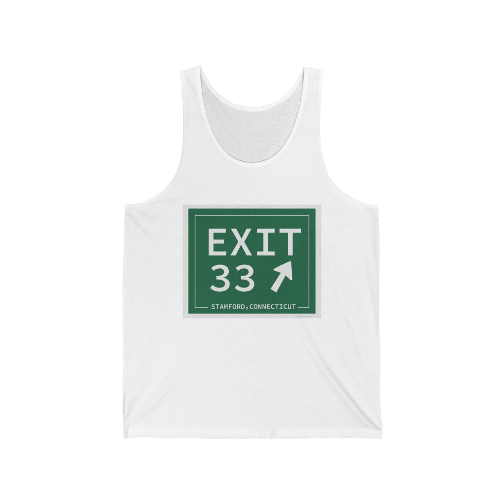 Merritt parkway exit 33 unisex tank top shirt - Merritt parkway and stamford connecticut gifts and merch by Finding Connecticut 