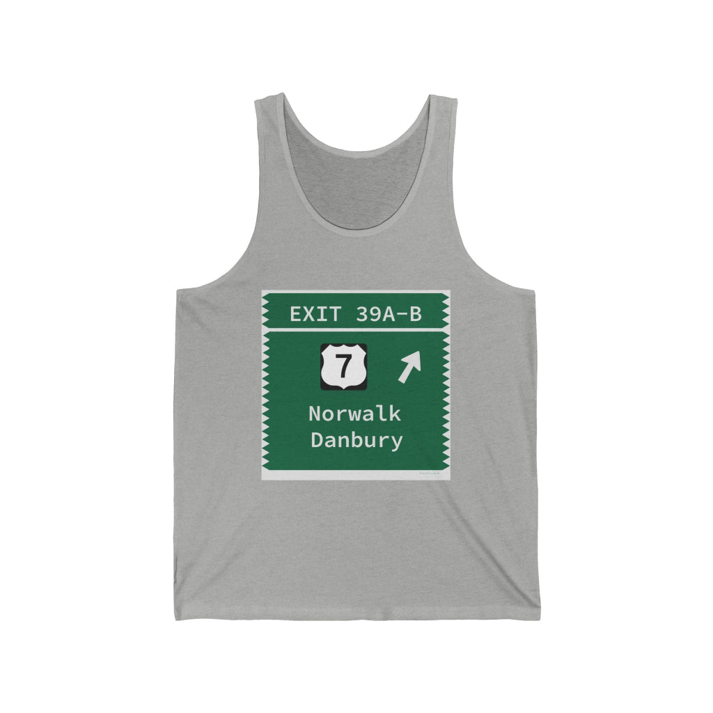 Merritt parkway exit 39A-B tank top shirt -merritt parkway and norwalk connecticut gifts and merch by Finding Connecticut 