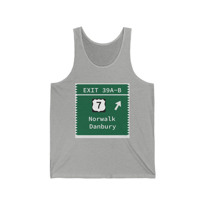 Merritt parkway exit 39A-B tank top shirt -merritt parkway and norwalk connecticut gifts and merch by Finding Connecticut 