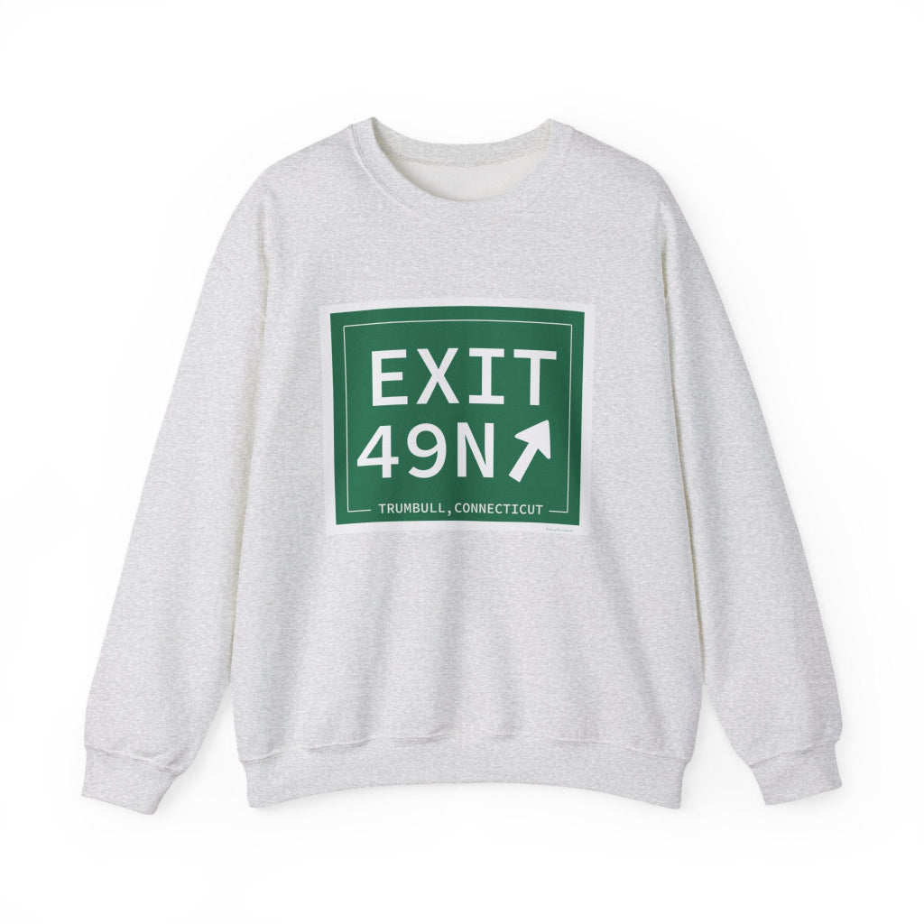Merritt parkway exit 49N sweatshirt -Merritt parkway and trumbull connecticut gifts and merch by Finding Connecticut 