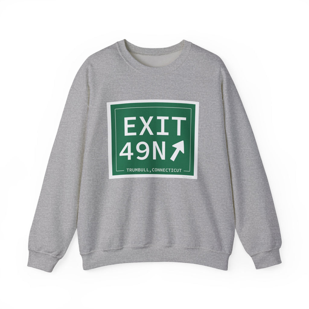 Merritt parkway exit 49N sweatshirt -Merritt parkway and trumbull connecticut gifts and merch by Finding Connecticut 
