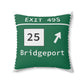 Merritt parkway exit 49S decor pillow  - Merritt parkway and trumbull connecticut gifts and merch by Finding Connecticut 