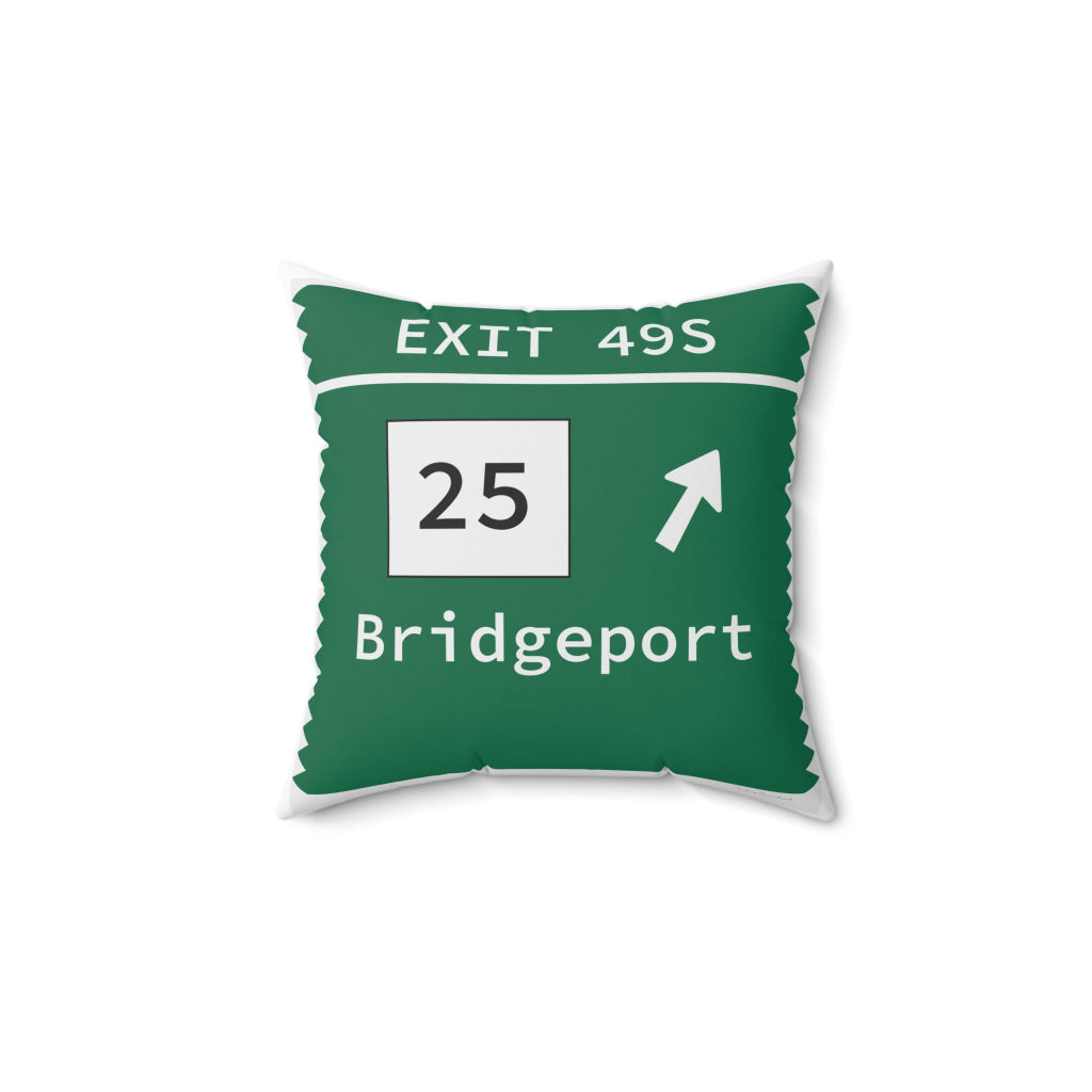 Merritt parkway exit 49S decor pillow  - Merritt parkway and trumbull connecticut gifts and merch by Finding Connecticut 