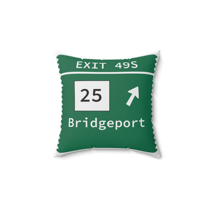 Merritt parkway exit 49S decor pillow  - Merritt parkway and trumbull connecticut gifts and merch by Finding Connecticut 