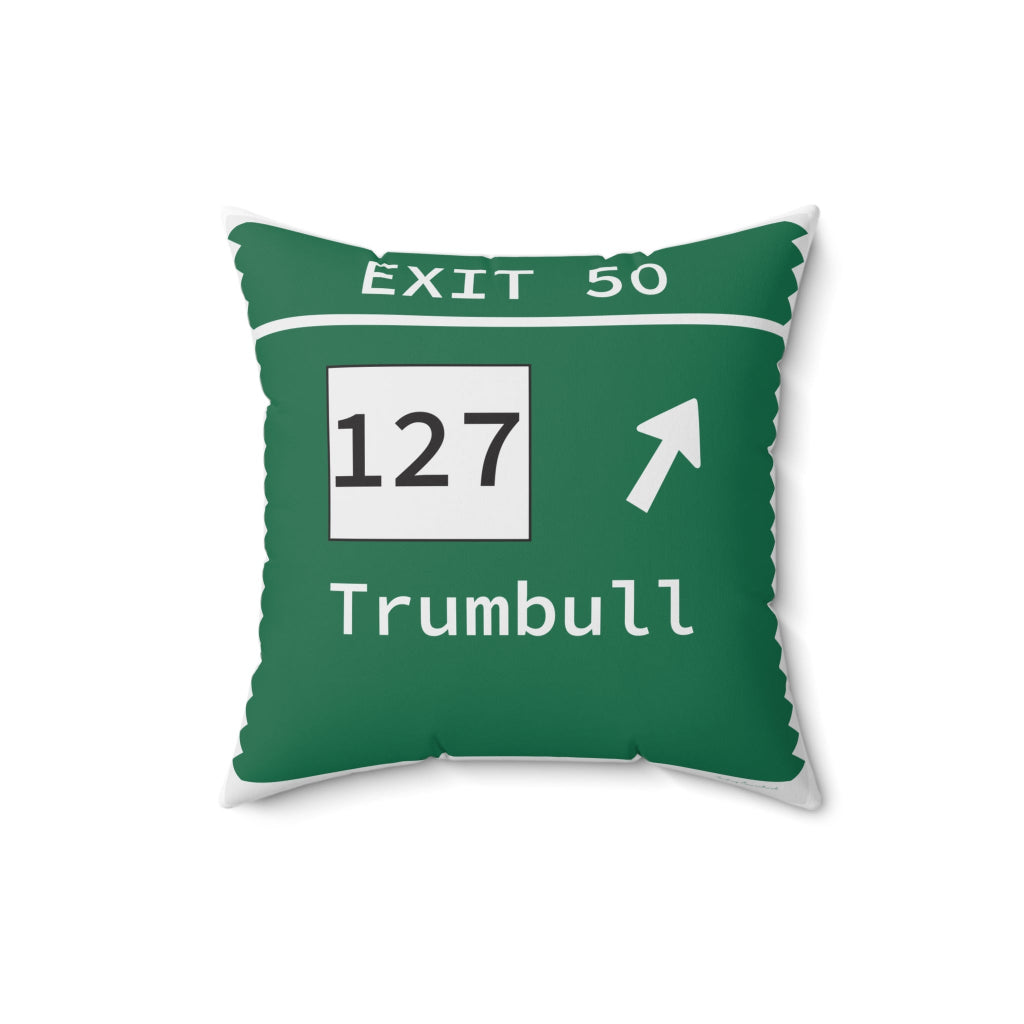 Merritt parkway exit 50 decor pillow - merritt parkway and connecticut gifts and merch by Finding Connecticut 