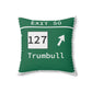 Merritt parkway exit 50 decor pillow - merritt parkway and connecticut gifts and merch by Finding Connecticut 