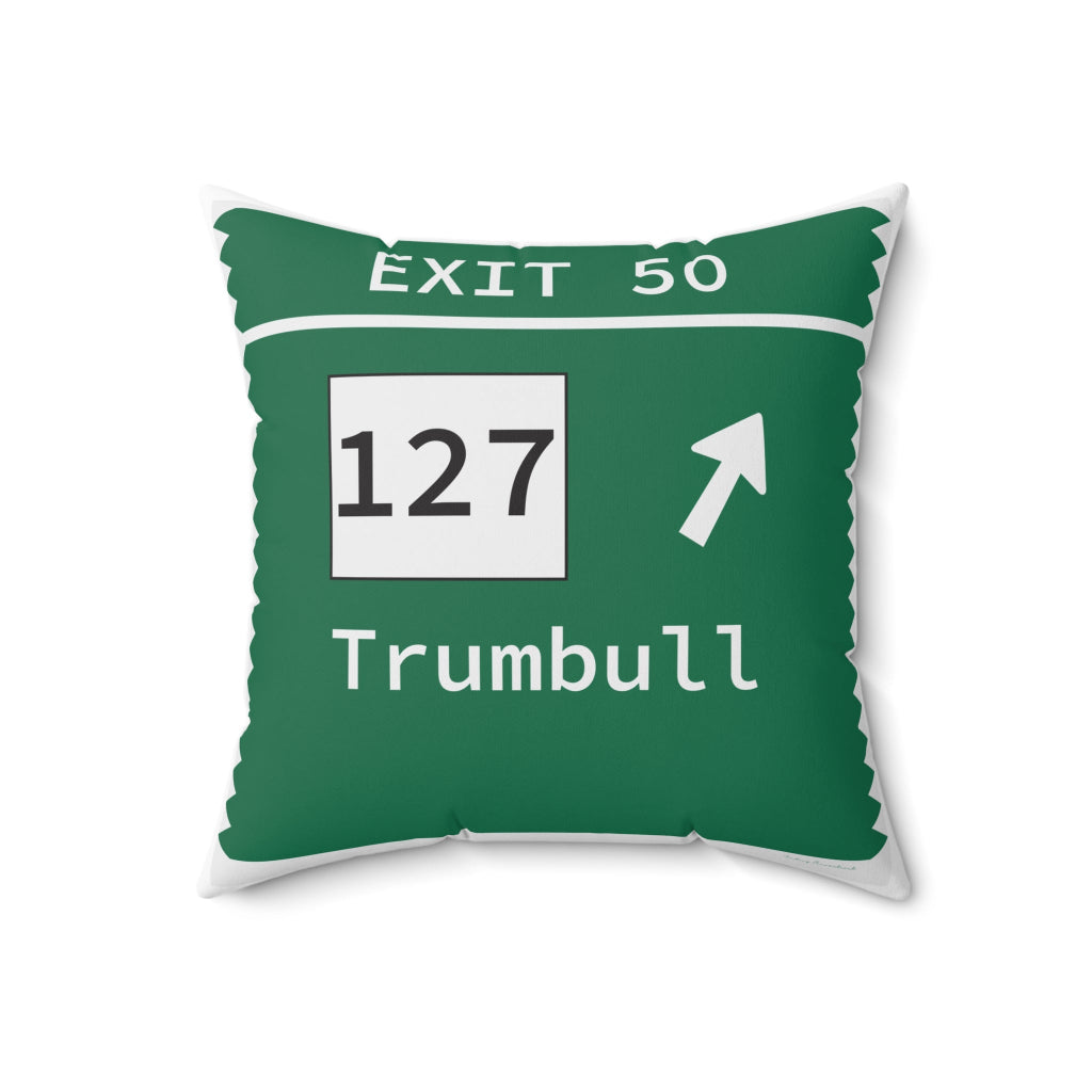 Merritt parkway exit 50 decor pillow - merritt parkway and connecticut gifts and merch by Finding Connecticut 