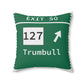 Merritt parkway exit 50 decor pillow - merritt parkway and connecticut gifts and merch by Finding Connecticut 
