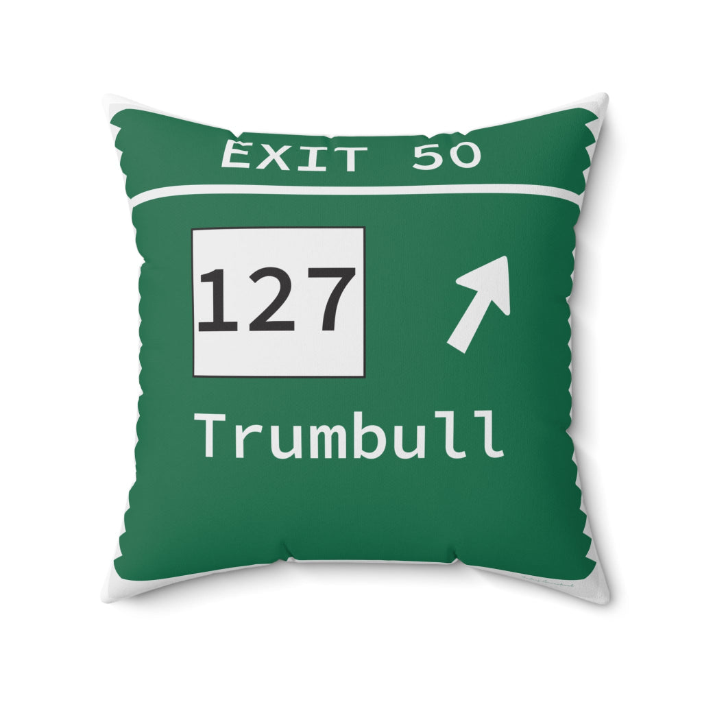 Merritt parkway exit 50 decor pillow - merritt parkway and connecticut gifts and merch by Finding Connecticut 
