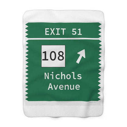Merritt parkway exit 51 blanket - Merritt parkway and connecticut gifts and merch by Finding Connecticut