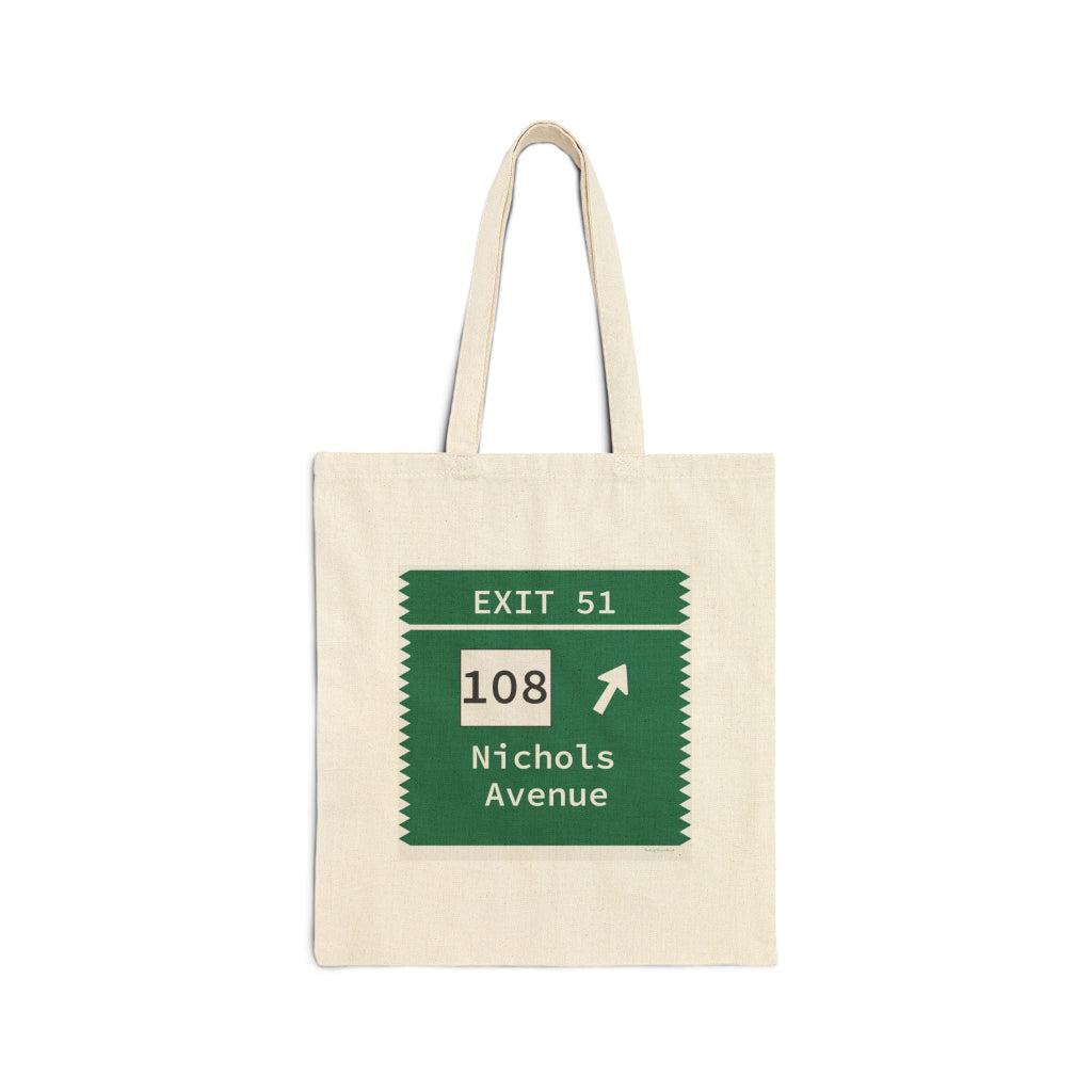 Merritt  parkway exit 51 tote bag - merritt parkway and trumbull connecticut gifts and merch by Finding Connecticut