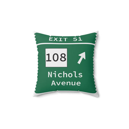 Merritt parkway exti 51 decor pillow - merritt parkway and connecticut gifts and merch by Finding Connecticut 