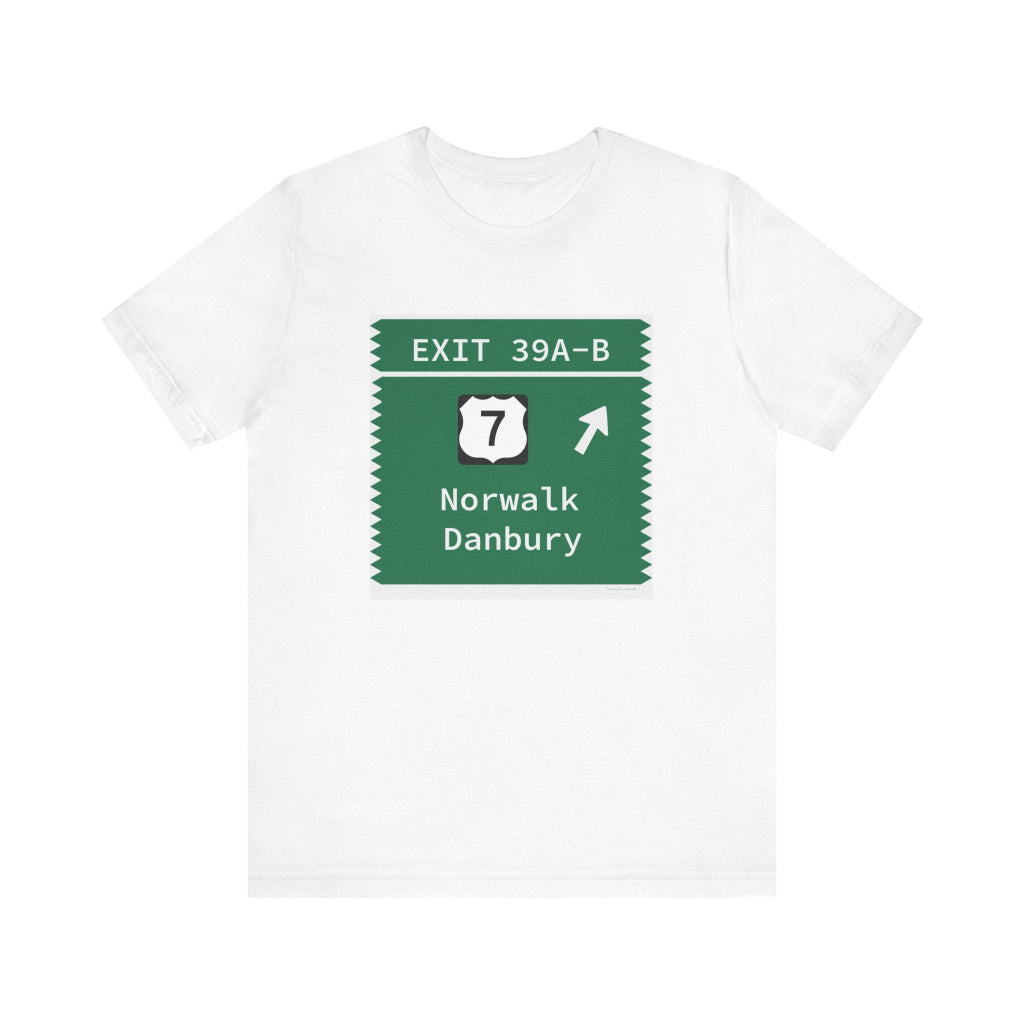 Merritt parkwy exit 39A-B t shirt - Merritt parkway and Norwalk Connecticut gifts and merch by Finding Connecticut 