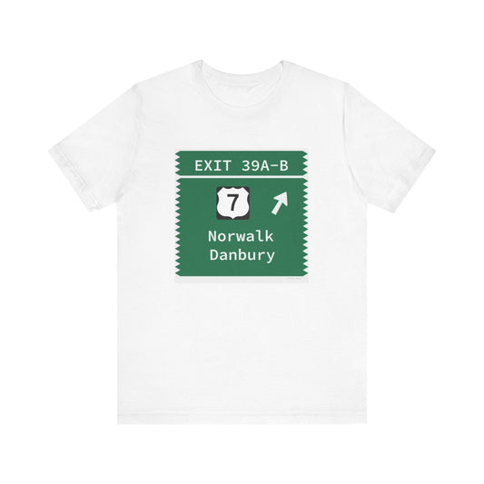 Merritt parkwy exit 39A-B t shirt - Merritt parkway and Norwalk Connecticut gifts and merch by Finding Connecticut 