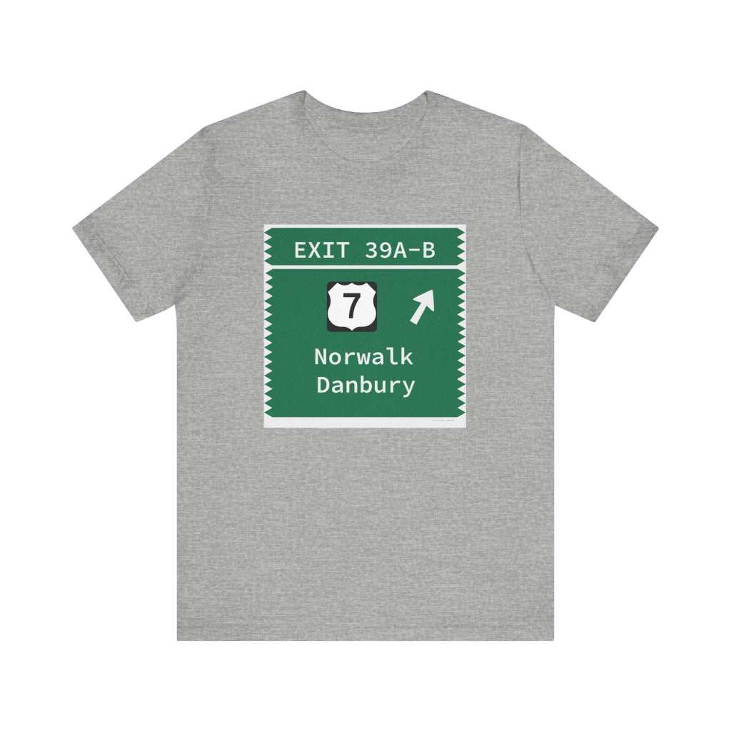 Merritt parkwy exit 39A-B t shirt - Merritt parkway and Norwalk Connecticut gifts and merch by Finding Connecticut 