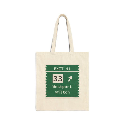 Merrrit parkway exit 41 tote bag - Merritt parkway and westport connecticut gifts and merch by Finding Connecticut 