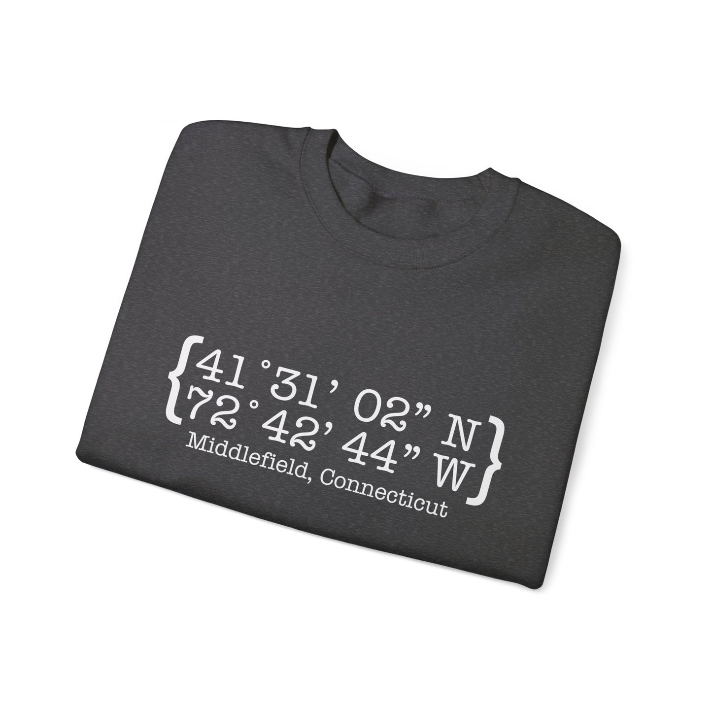 Middlefield Coordinates // Middlefield CT unisex sweatshirt  // finding connecticut 