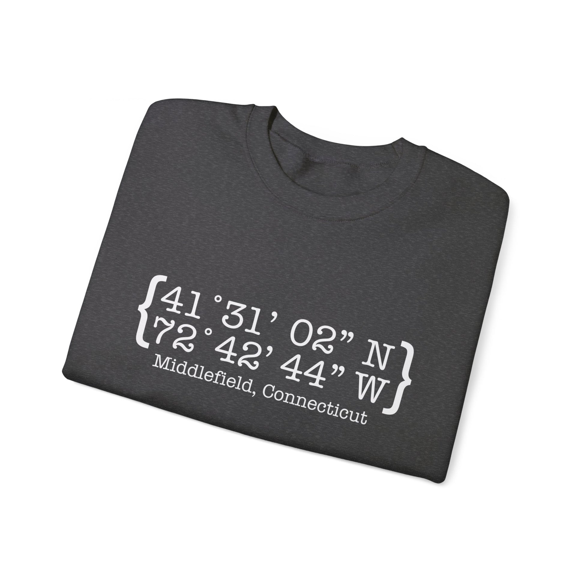 Middlefield Coordinates // Middlefield CT unisex sweatshirt  // finding connecticut 
