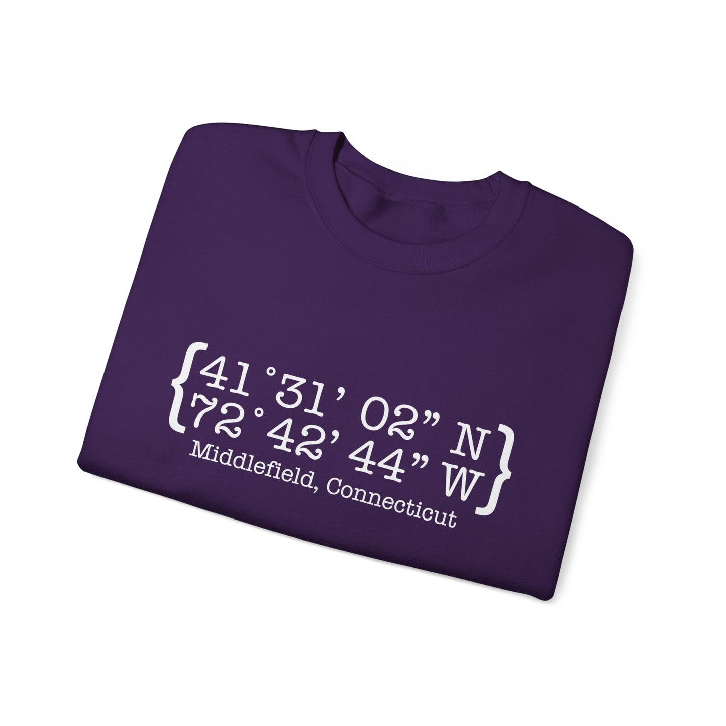 Middlefield Coordinates // Middlefield CT unisex sweatshirt  // finding connecticut 