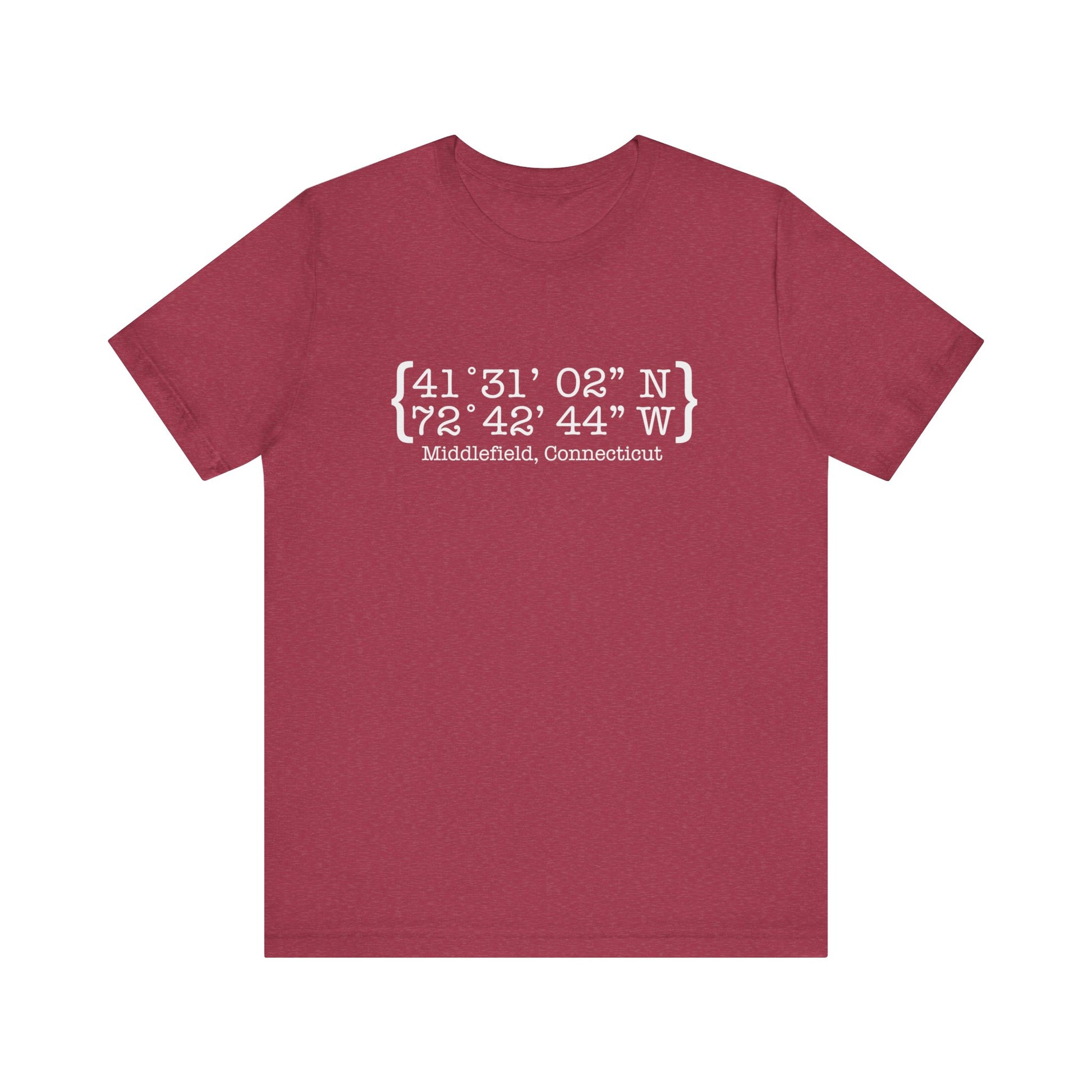 Middlefield Coordinates // Middlefield CT unisex t shirt  // finding connecticut 