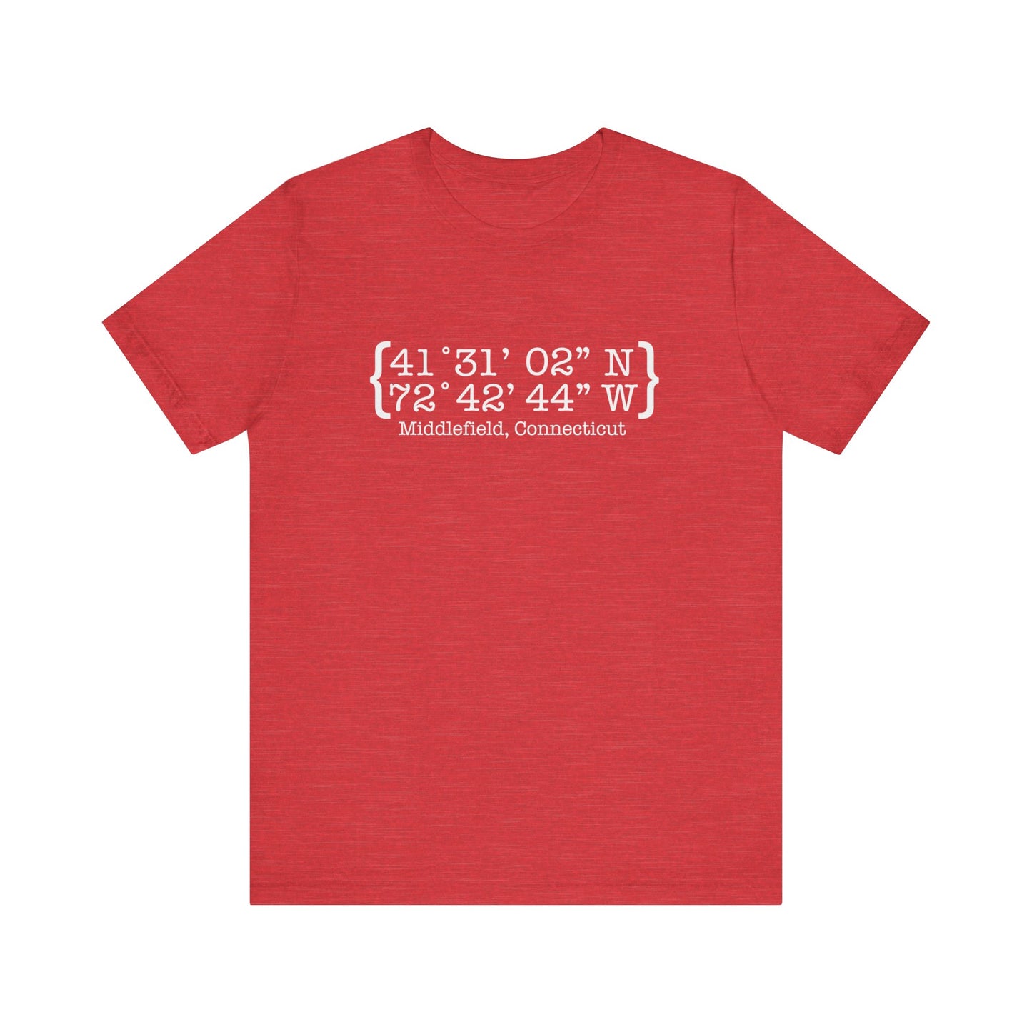 Middlefield Coordinates // Middlefield CT unisex t shirt  // finding connecticut 