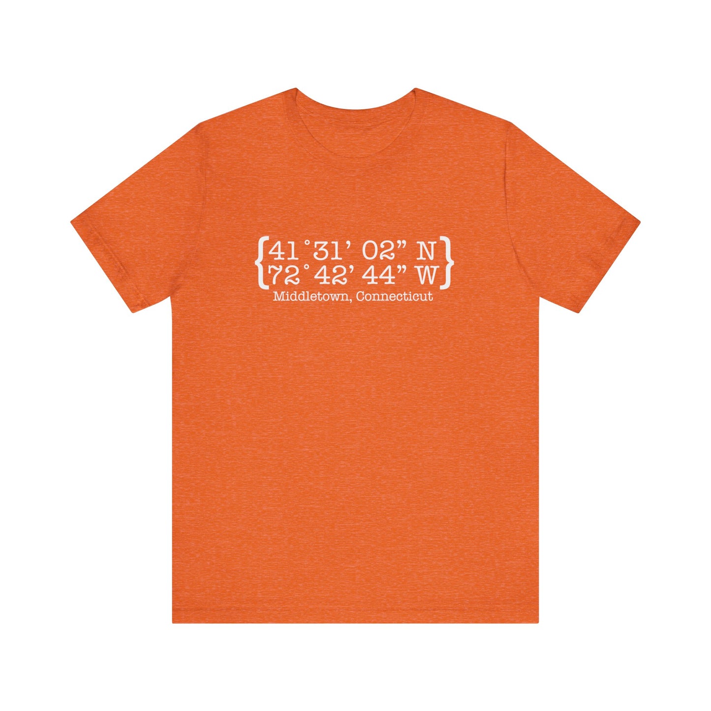Middletown Coordinates /// middletown CT unisex tshirt  // finding Connecticut 