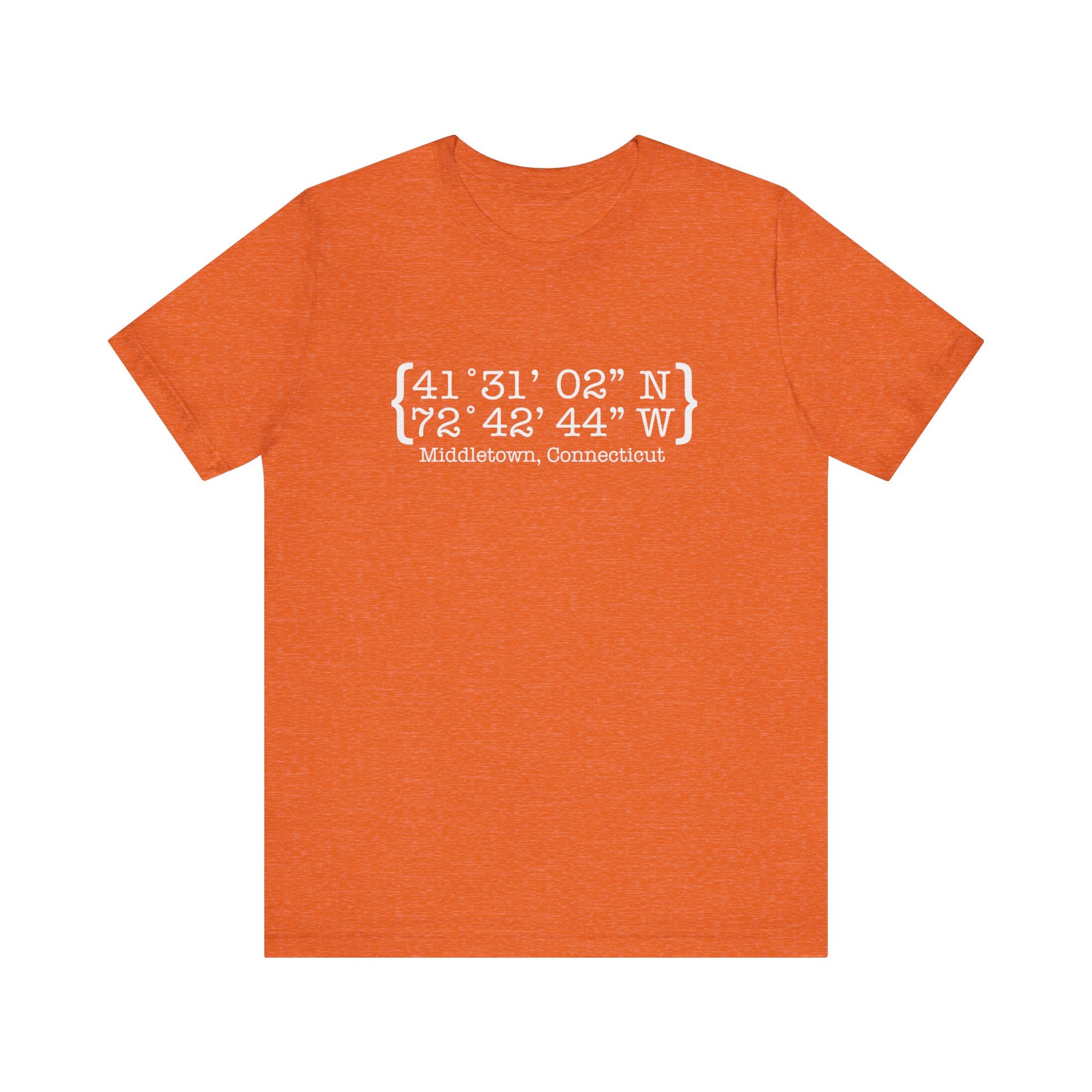 Middletown Coordinates /// middletown CT unisex tshirt  // finding Connecticut 