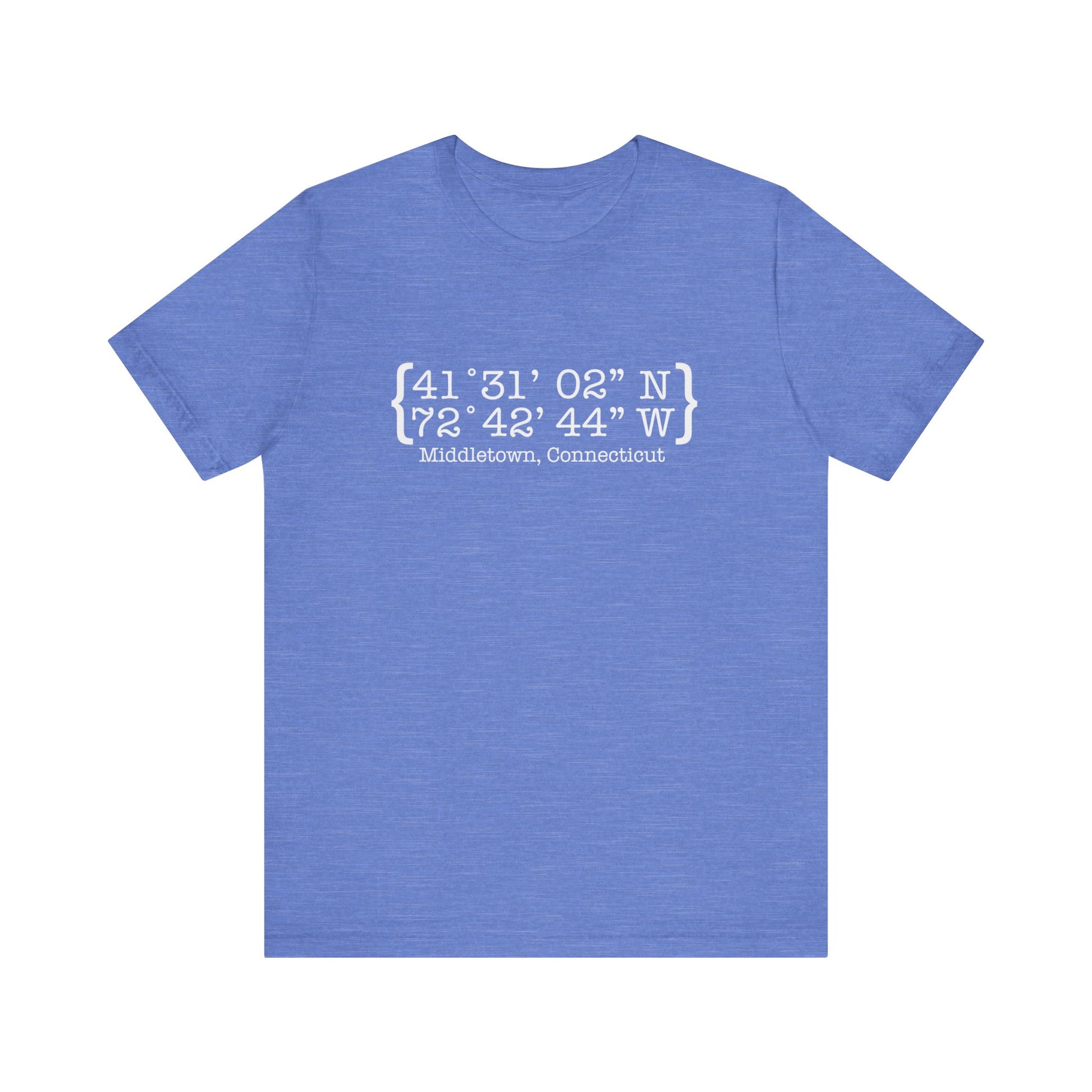 Middletown Coordinates /// middletown CT unisex tshirt  // finding Connecticut 